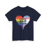 Free Dad Hugs LGBTQ Love T-Shirt - Navy