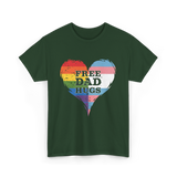 Free Dad Hugs LGBTQ Love T-Shirt - Forest Green