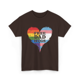 Free Dad Hugs LGBTQ Love T-Shirt - Dark Chocolate