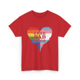 Free Dad Hugs LGBTQ Love T-Shirt - Red