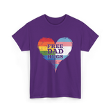 Free Dad Hugs LGBTQ Love T-Shirt - Purple