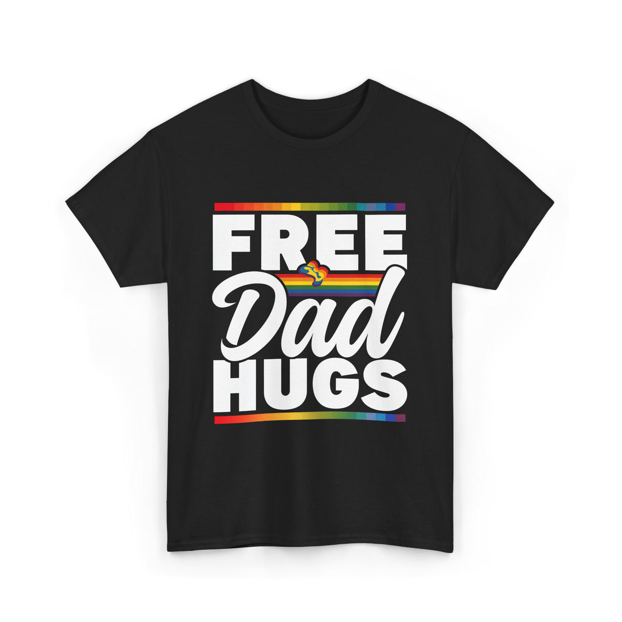 Free Dad Hugs LGBTQ Pride T-Shirt - Black