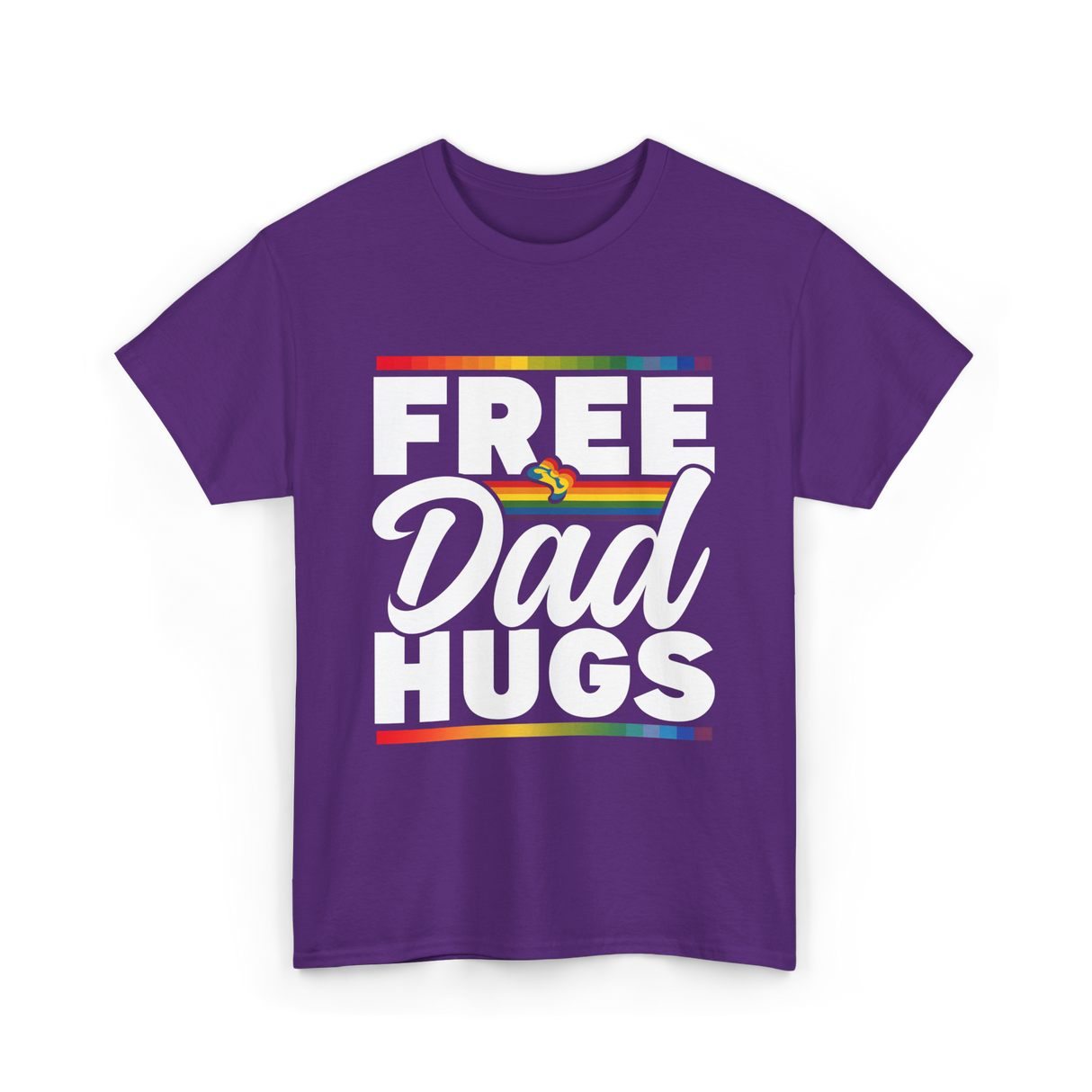 Free Dad Hugs LGBTQ Pride T-Shirt - Purple