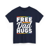 Free Dad Hugs LGBTQ Pride T-Shirt - Navy