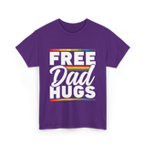 Free Dad Hugs LGBTQ Pride T-Shirt - Purple