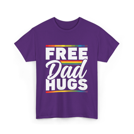 Free Dad Hugs LGBTQ Pride T-Shirt - Purple