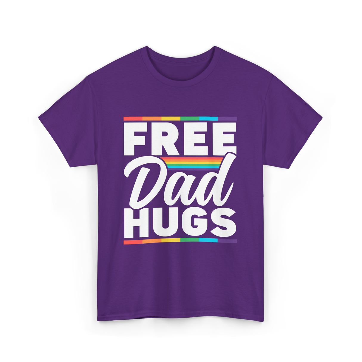 Free Dad Hugs LGBTQ Pride T-Shirt - Purple