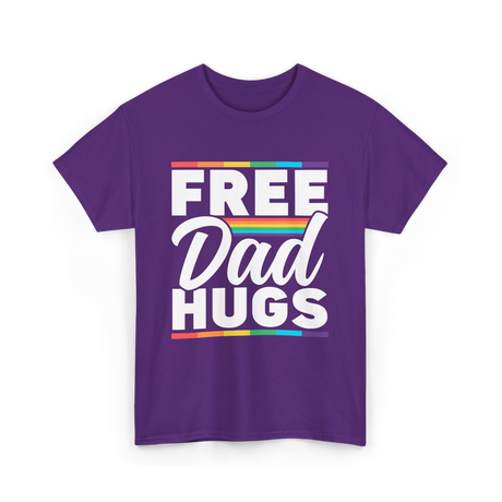 Free Dad Hugs LGBTQ Pride T-Shirt - Purple