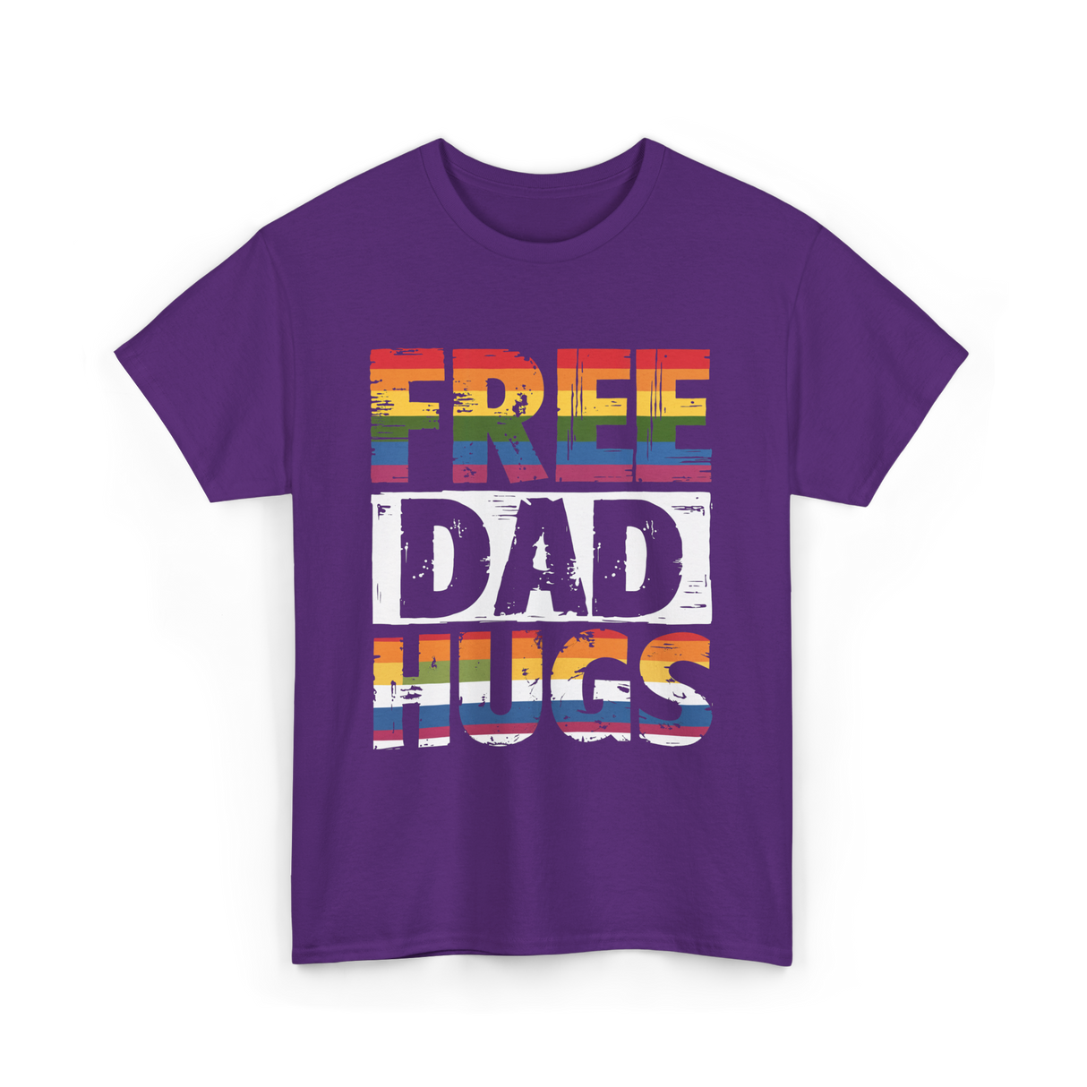 Free Dad Hugs Pride Ally T-Shirt - Purple