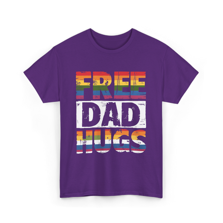 Free Dad Hugs Pride Ally T-Shirt - Purple