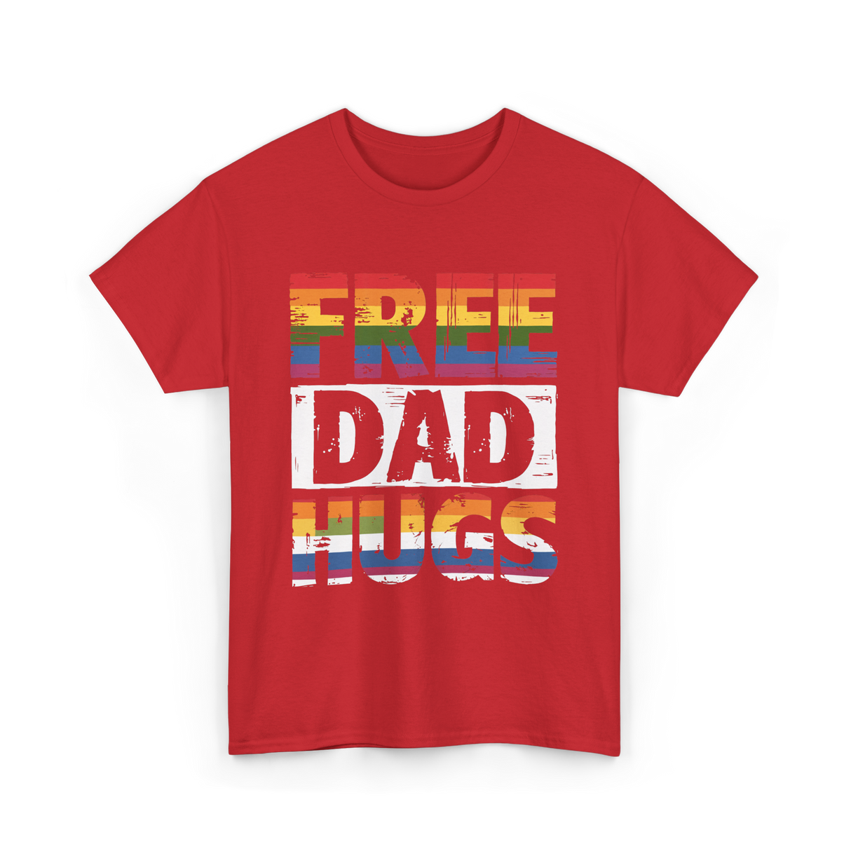 Free Dad Hugs Pride Ally T-Shirt - Red