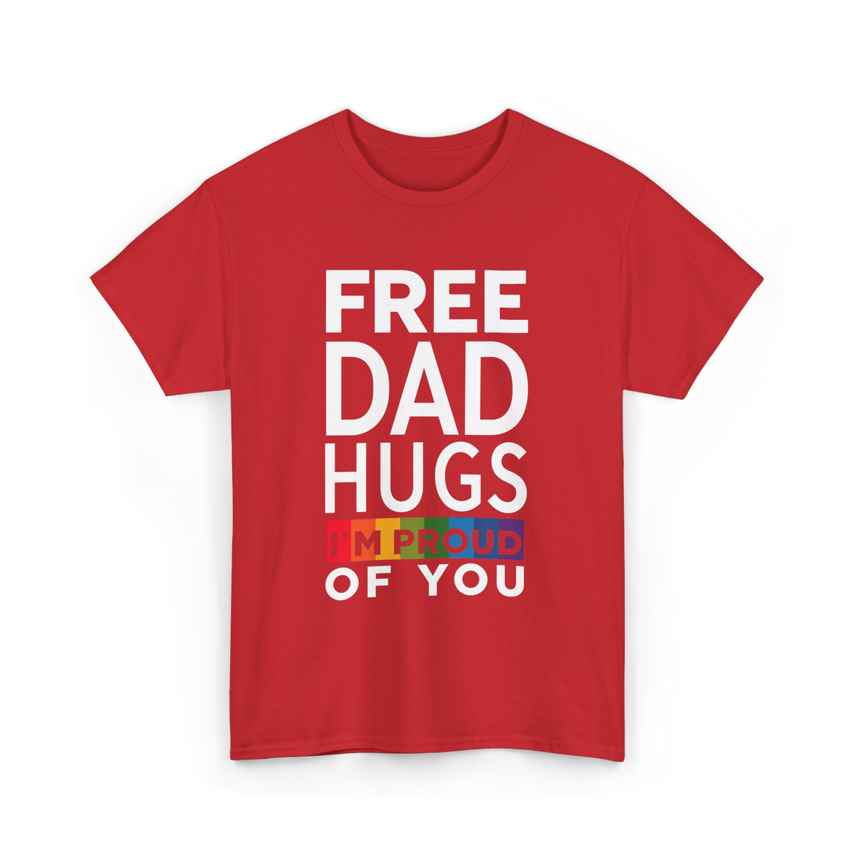 Free Dad Hugs Pride Dad T-Shirt - Red