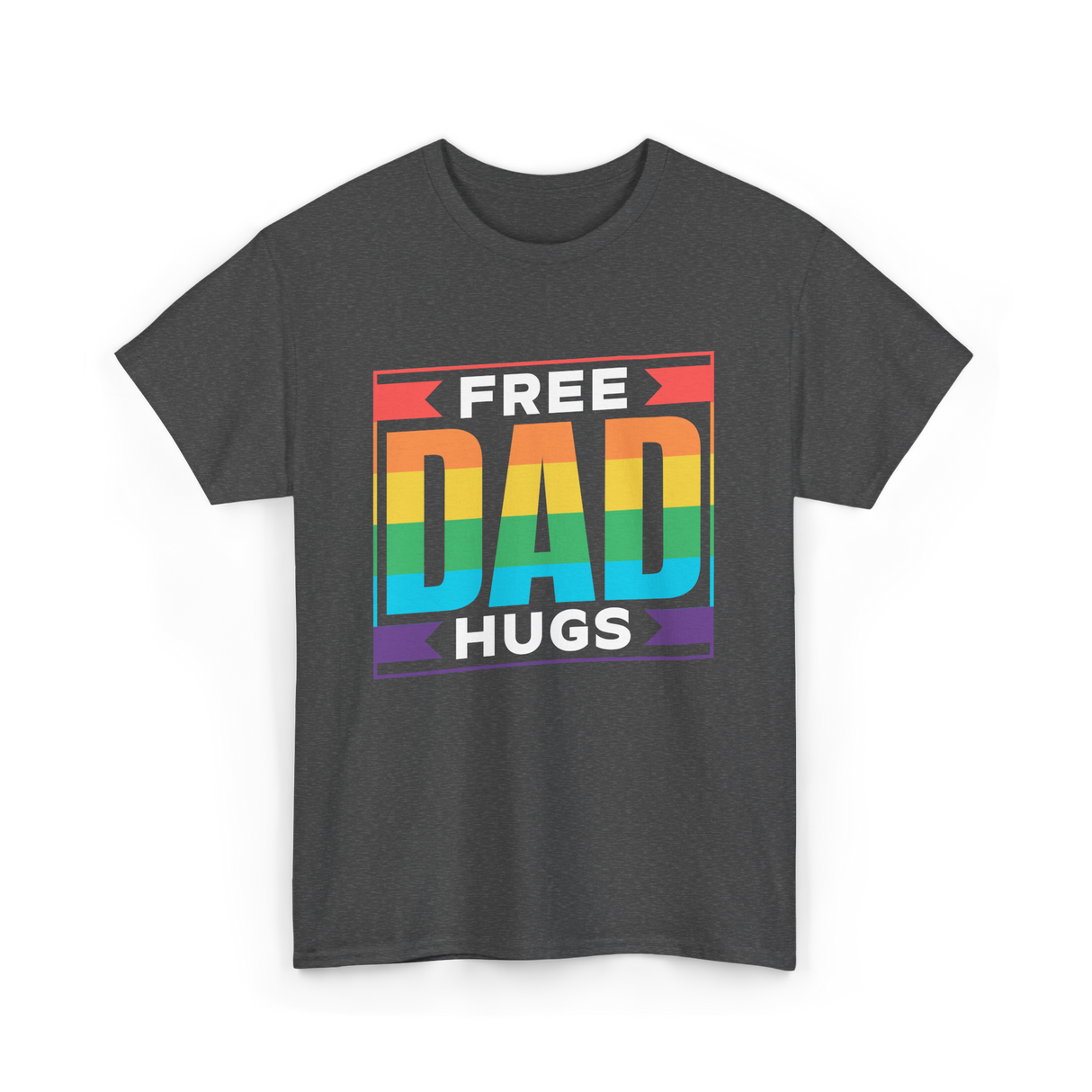 Free Dad Hugs Pride LGBTQ T-Shirt - Dark Heather