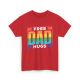 Free Dad Hugs Pride LGBTQ T-Shirt - Red