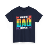 Free Dad Hugs Pride LGBTQ T-Shirt - Navy