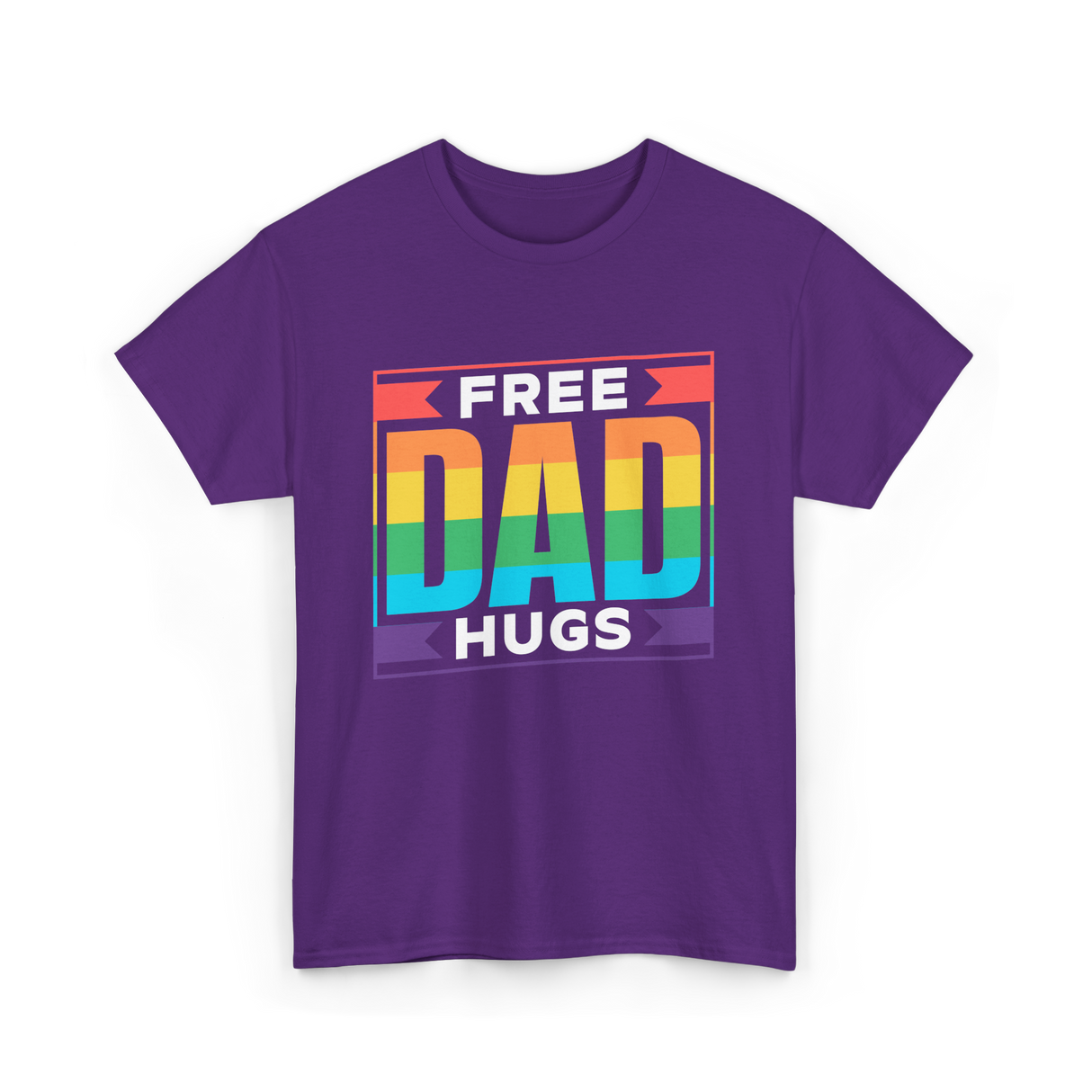 Free Dad Hugs Pride LGBTQ T-Shirt - Purple