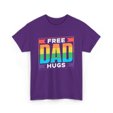 Free Dad Hugs Pride LGBTQ T-Shirt - Purple