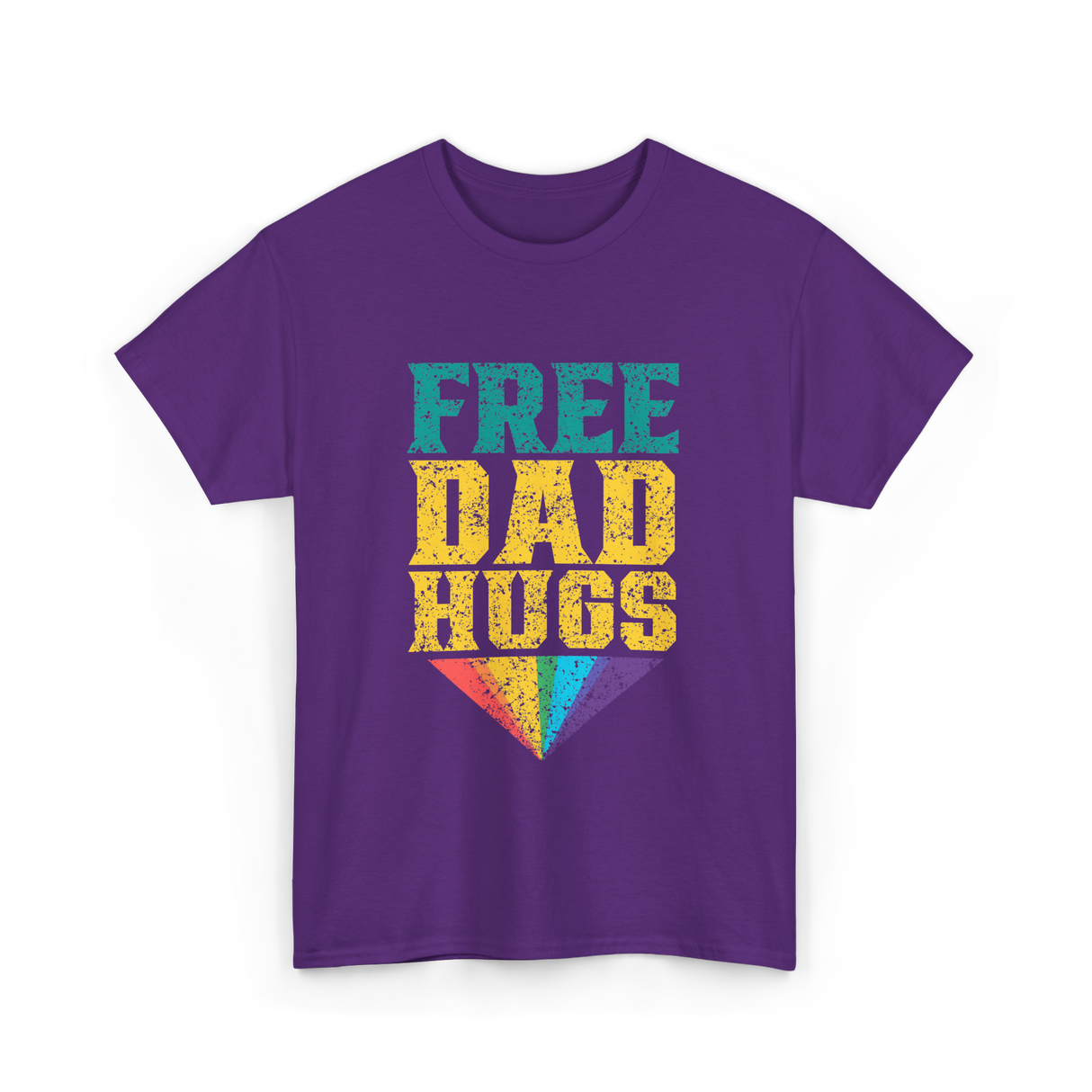 Free Dad Hugs Pride Rainbow T-Shirt - Purple