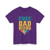 Free Dad Hugs Pride Rainbow T-Shirt - Purple