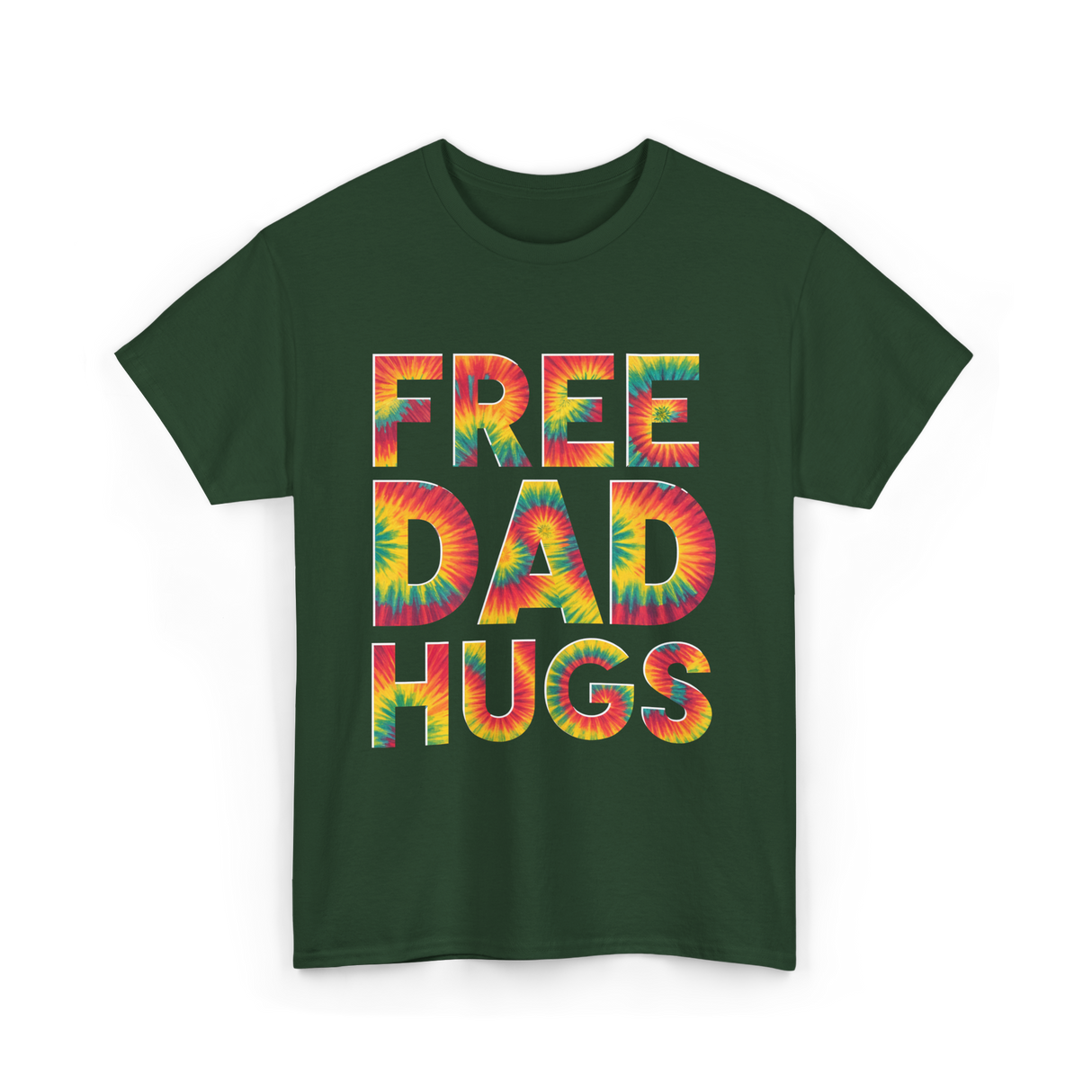 Free Dad Hugs Pride T-Shirt - Forest Green