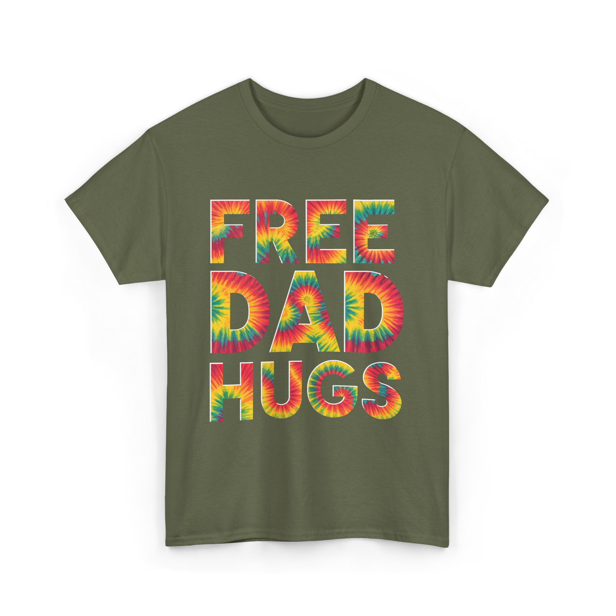 Free Dad Hugs Pride T-Shirt - Military Green