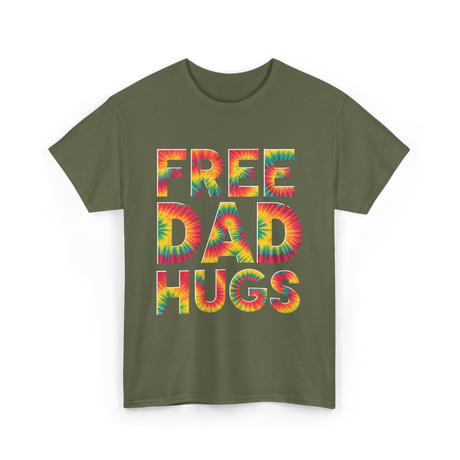 Free Dad Hugs Pride T-Shirt - Military Green