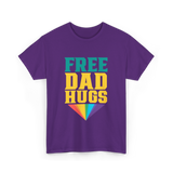 Free Dad Hugs Rainbow Pride T-Shirt - Purple