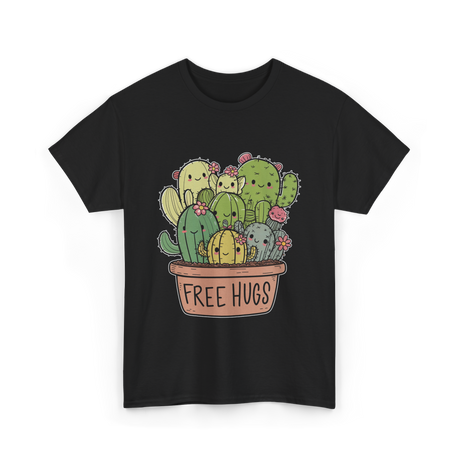 Free Hugs Cactus Cacti T-Shirt - Black