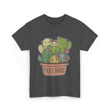 Free Hugs Cactus Cacti T-Shirt - Dark Heather