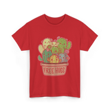 Free Hugs Cactus Cacti T-Shirt - Red