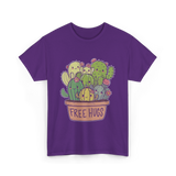 Free Hugs Cactus Cacti T-Shirt - Purple