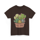 Free Hugs Cactus Cacti T-Shirt - Dark Chocolate