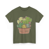 Free Hugs Cactus Cacti T-Shirt - Military Green