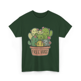 Free Hugs Cactus Cacti T-Shirt - Forest Green