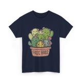 Free Hugs Cactus Cacti T-Shirt - Navy