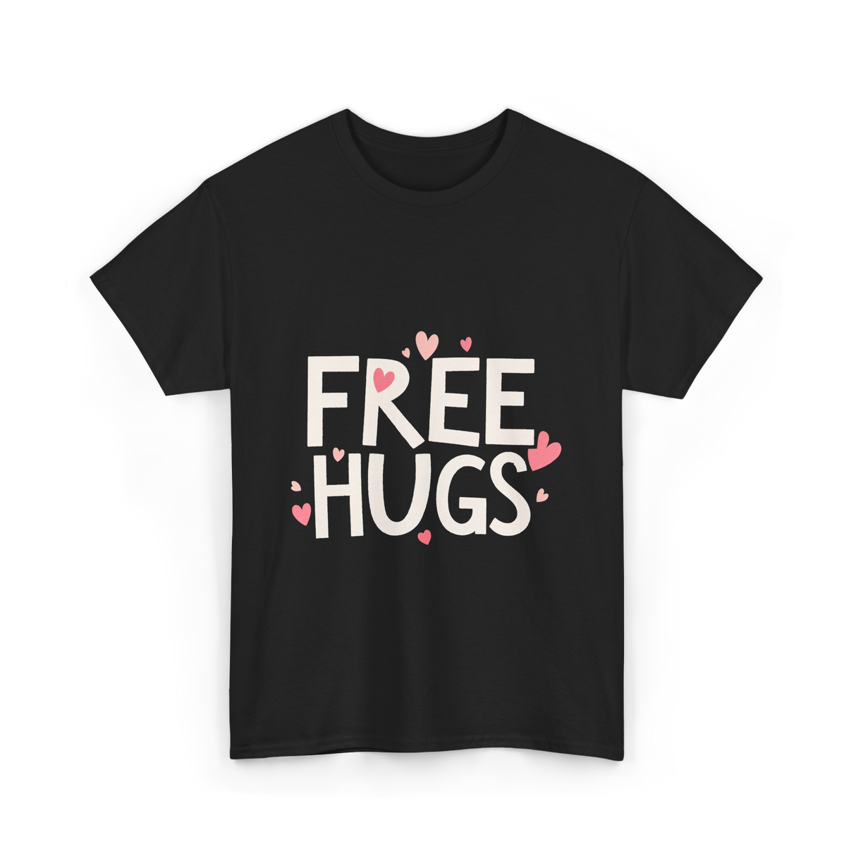 Free Hugs Kindness Love T-Shirt - Black