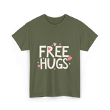 Free Hugs Kindness Love T-Shirt - Military Green