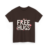 Free Hugs Kindness Love T-Shirt - Dark Chocolate