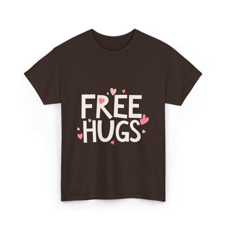 Free Hugs Kindness Love T-Shirt - Dark Chocolate