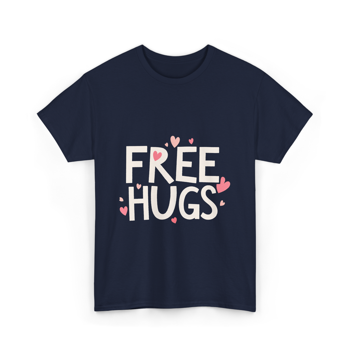 Free Hugs Kindness Love T-Shirt - Navy