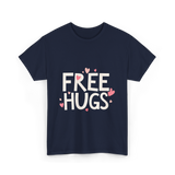 Free Hugs Kindness Love T-Shirt - Navy