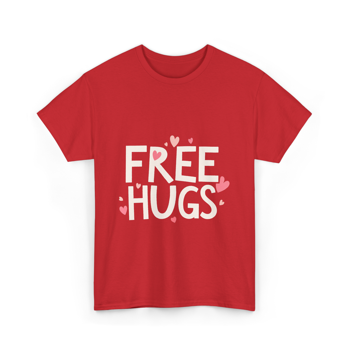 Free Hugs Kindness Love T-Shirt - Red