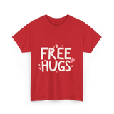 Free Hugs Kindness Love T-Shirt - Red