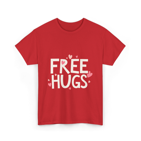 Free Hugs Kindness Love T-Shirt - Red