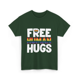 Free Human Hugs Pride T-Shirt - Forest Green