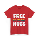 Free Human Hugs Pride T-Shirt - Red