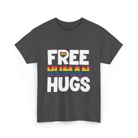 Free Human Hugs Pride T-Shirt - Dark Heather