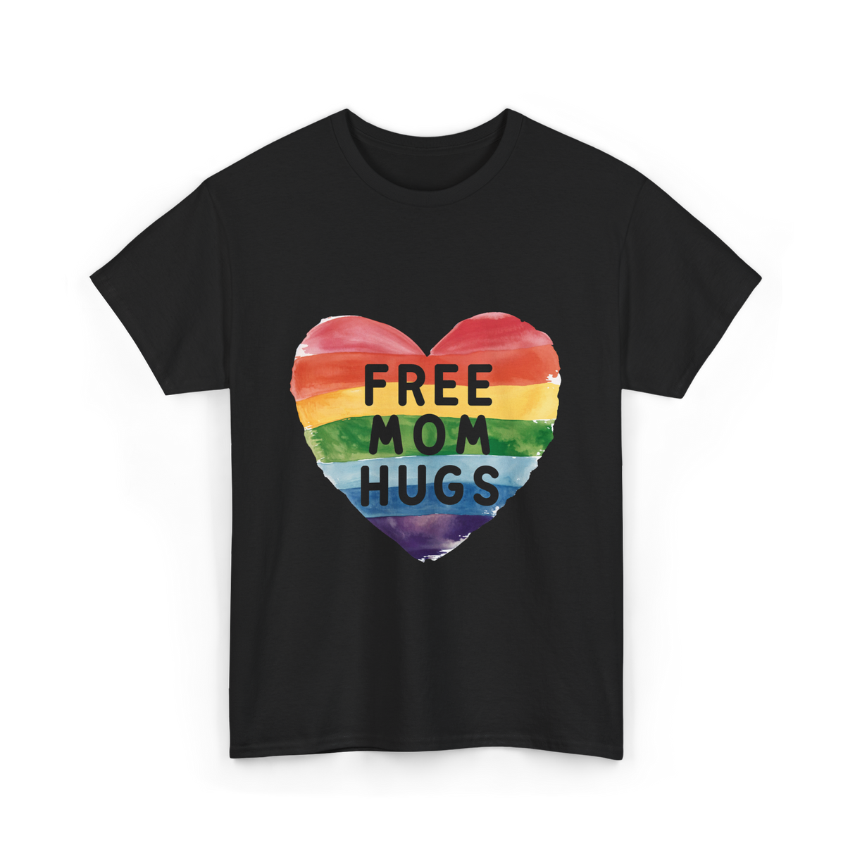 Free Mom Hugs LGBT Pride Love T-Shirt - Black