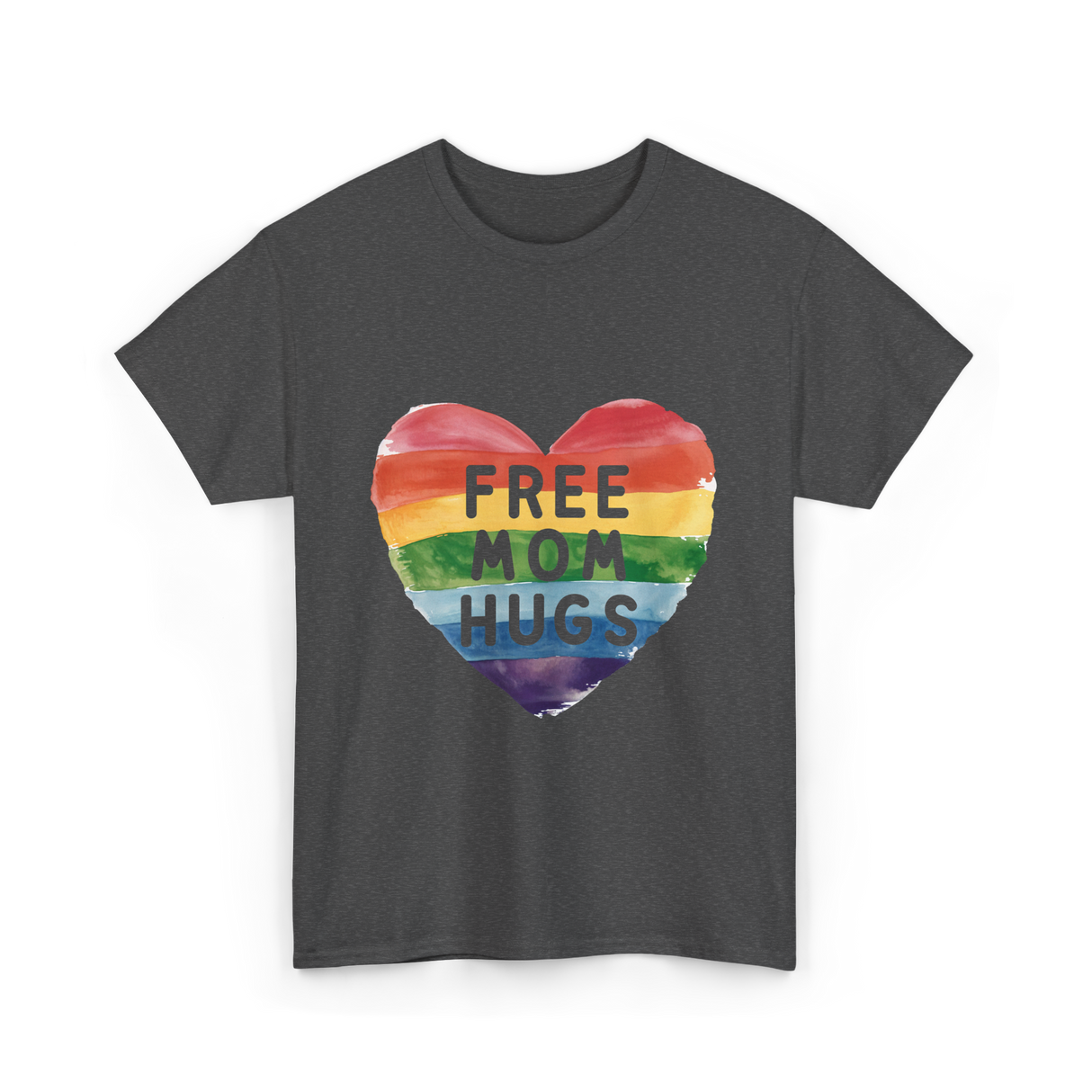 Free Mom Hugs LGBT Pride Love T-Shirt - Dark Heather