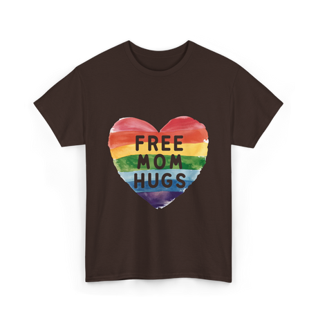 Free Mom Hugs LGBT Pride Love T-Shirt - Dark Chocolate